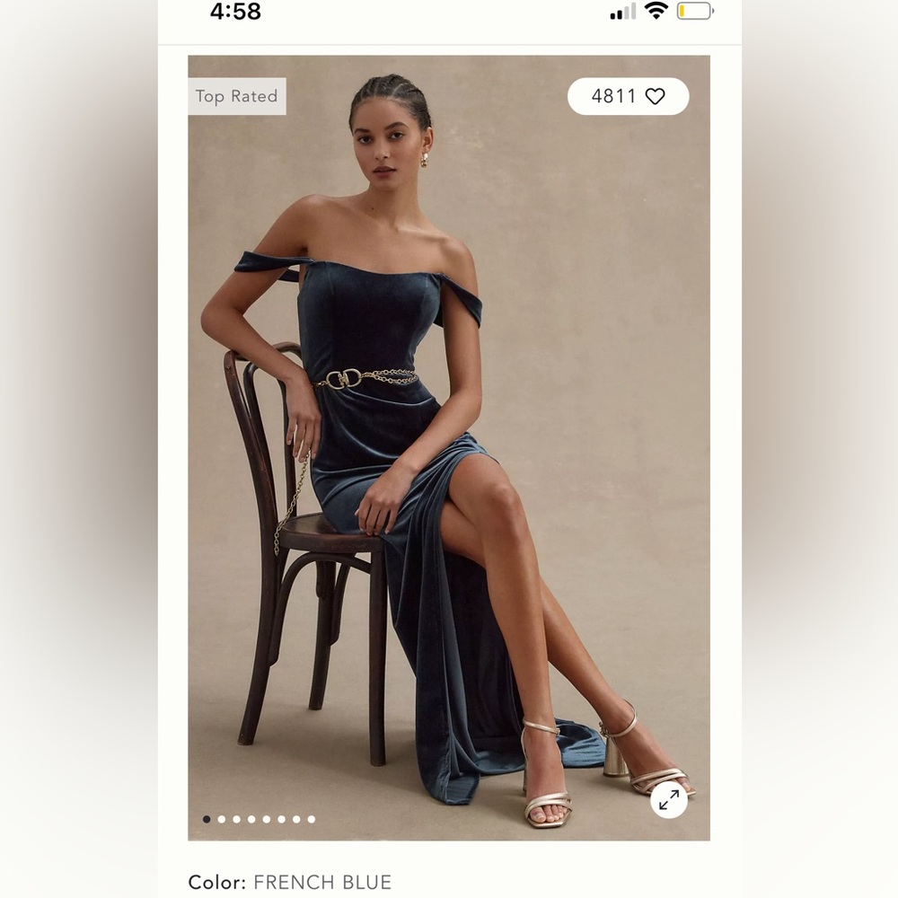 Jenny Yoo Navy Velvet Dress